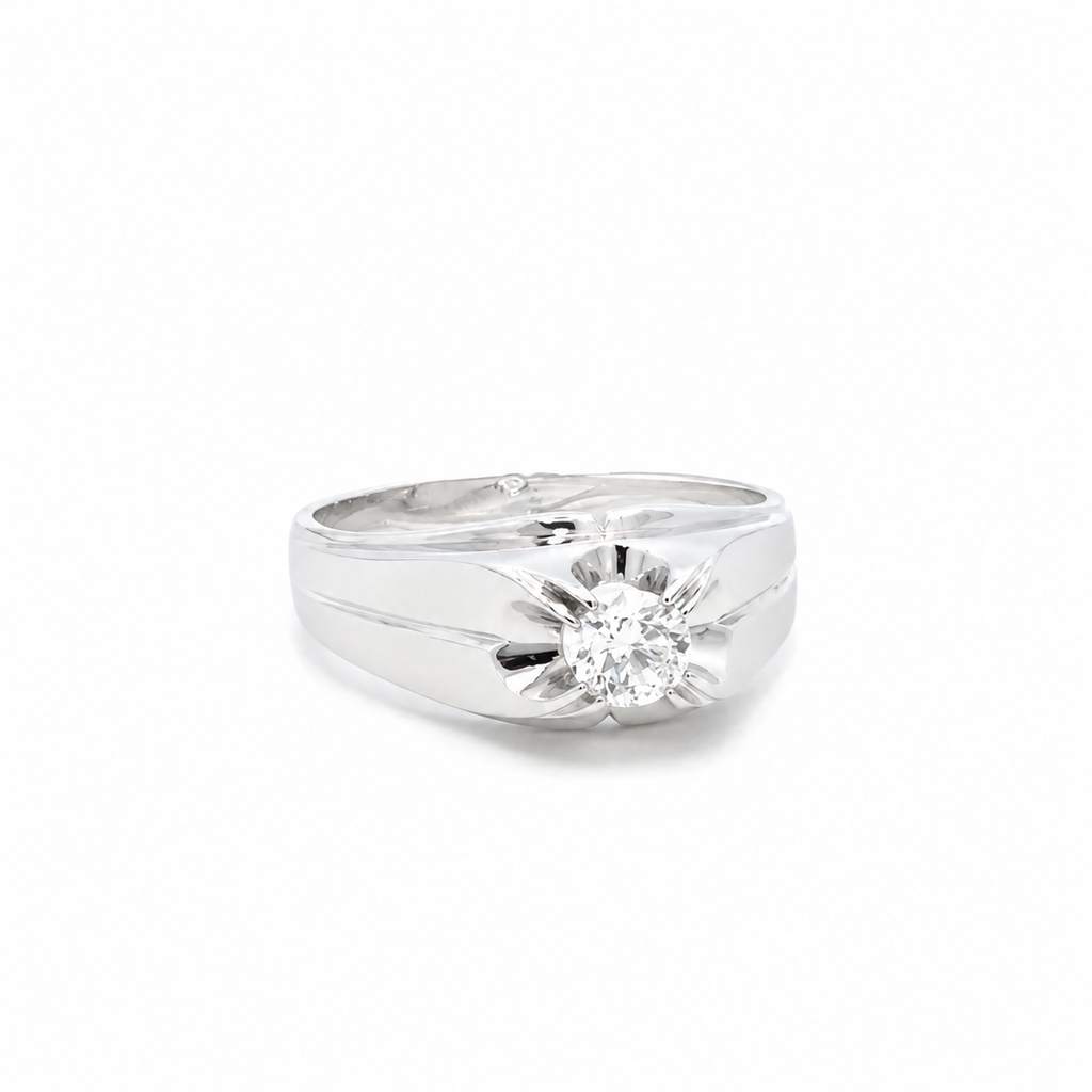 Anello uomo in oro bianco e diamante (2169)