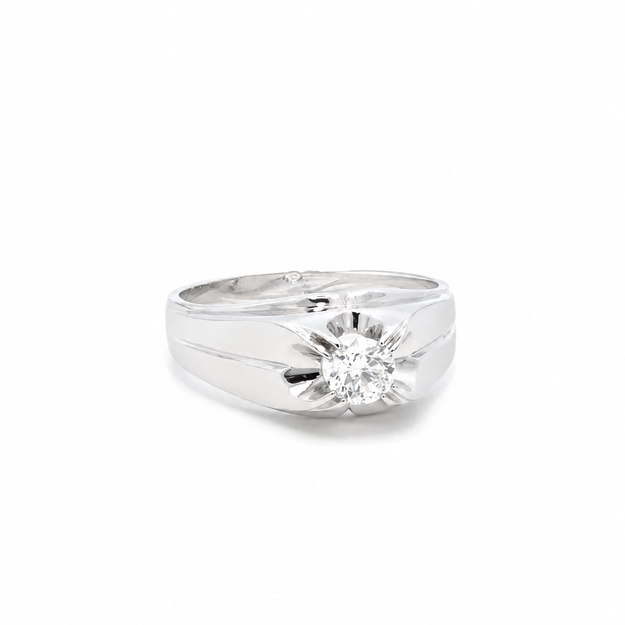 Anello uomo in oro bianco e diamante (2169)