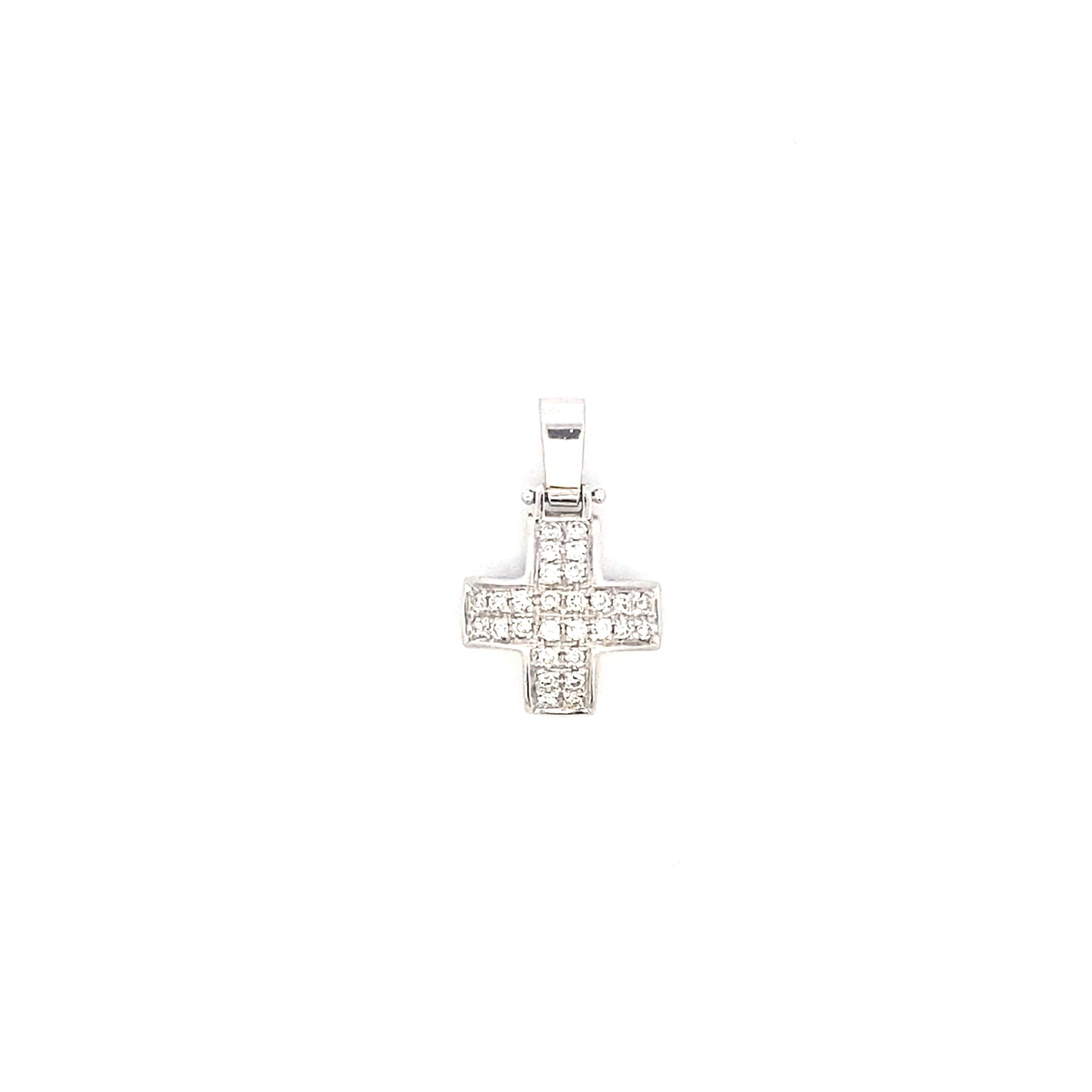 Ciondolo croce in oro bianco e diamanti (1466)