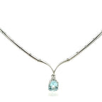 Collana in oro bianco con acquamarina (2155)