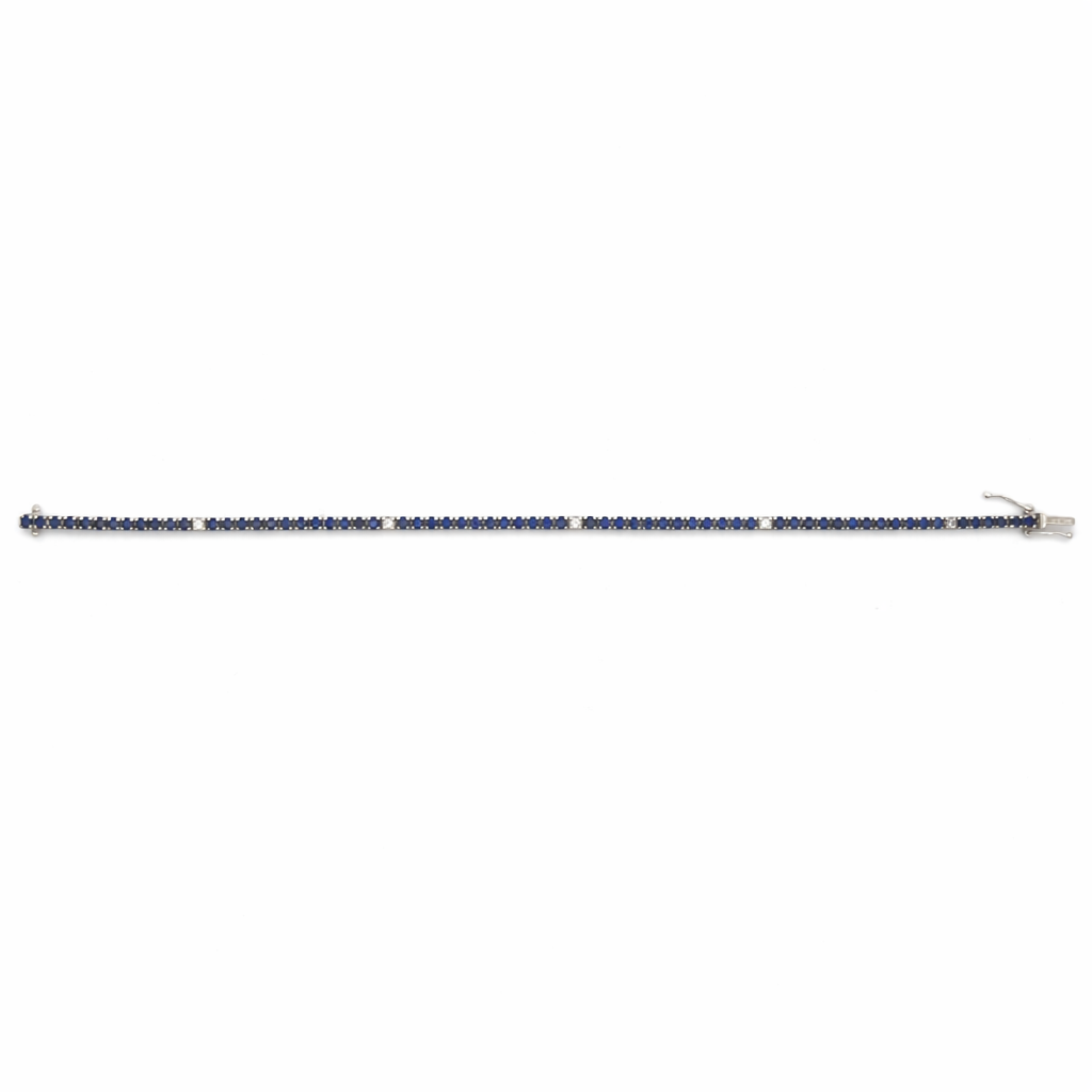 Bracciale tennis in oro bianco zaffiri e diamanti (1950)