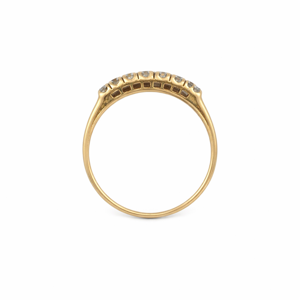 Anello veretta sette diamanti in oro giallo (1907)