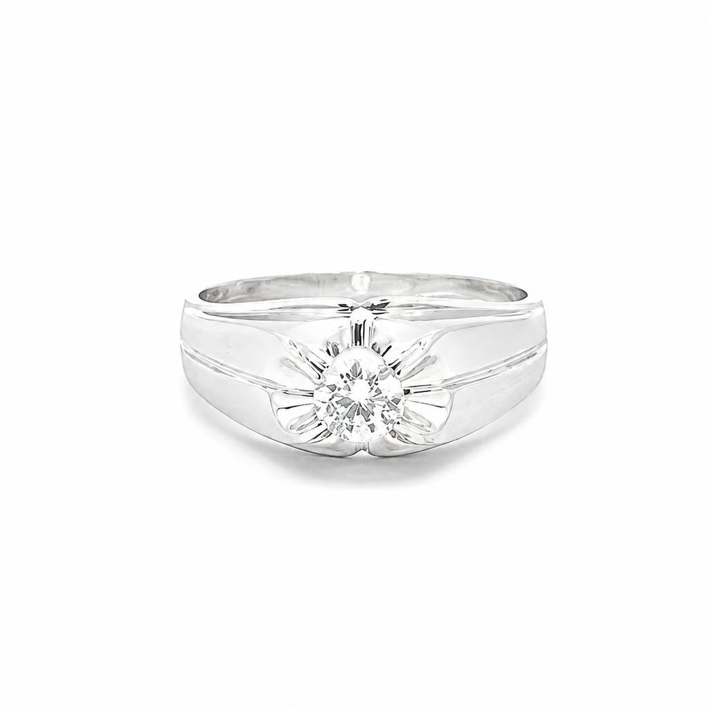 Anello uomo in oro bianco e diamante (2169)
