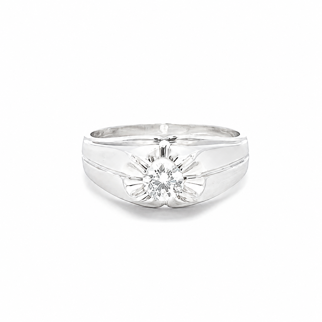 Anello uomo in oro bianco e diamante (2169)