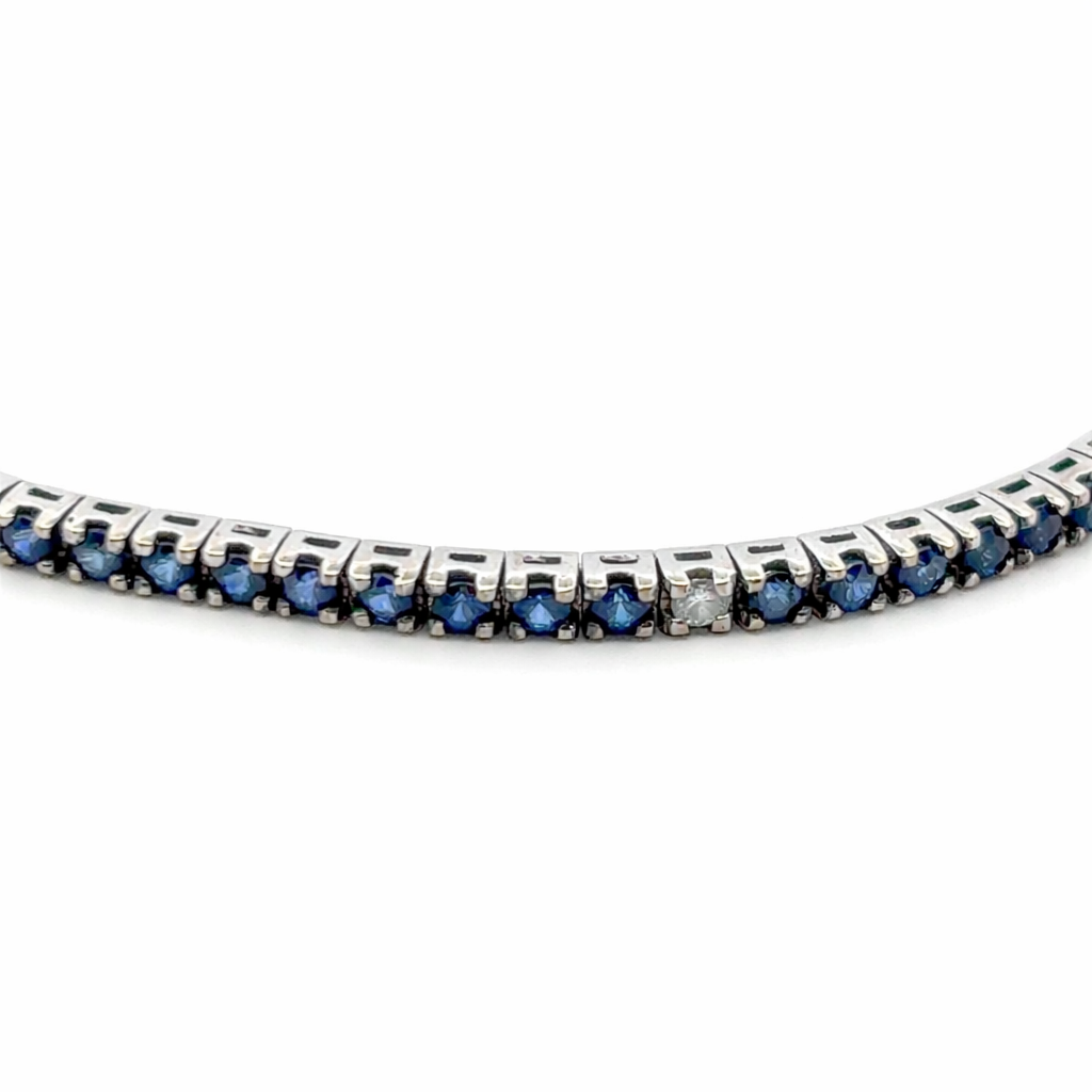 Bracciale tennis in oro bianco zaffiri e diamanti (1950)
