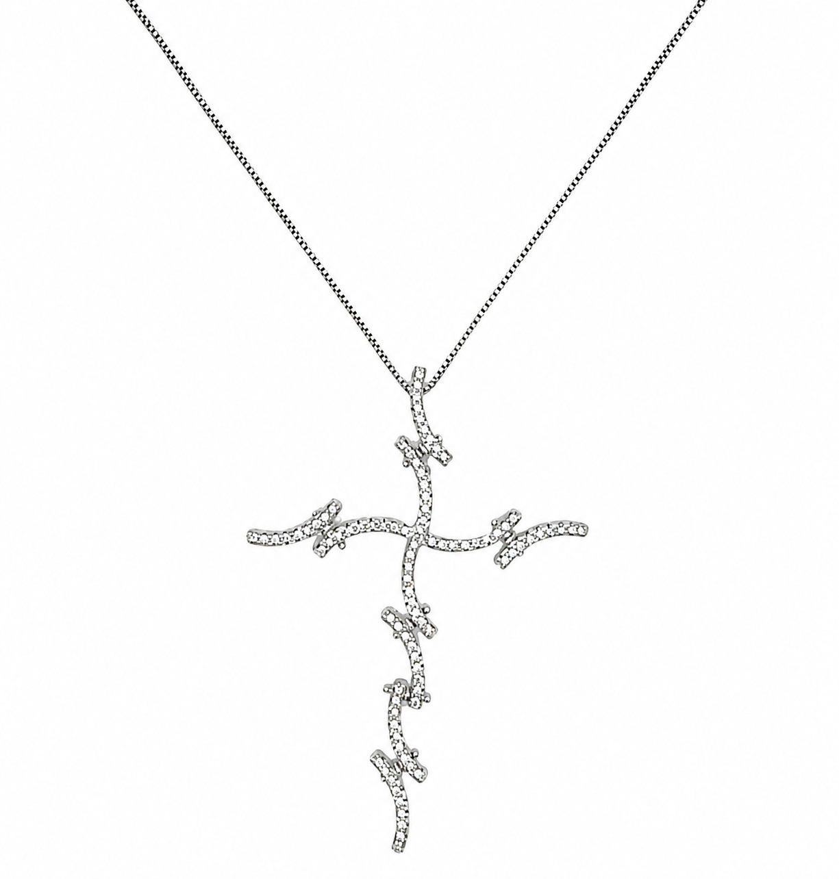Collana  in oro bianco con crocifisso (2199)