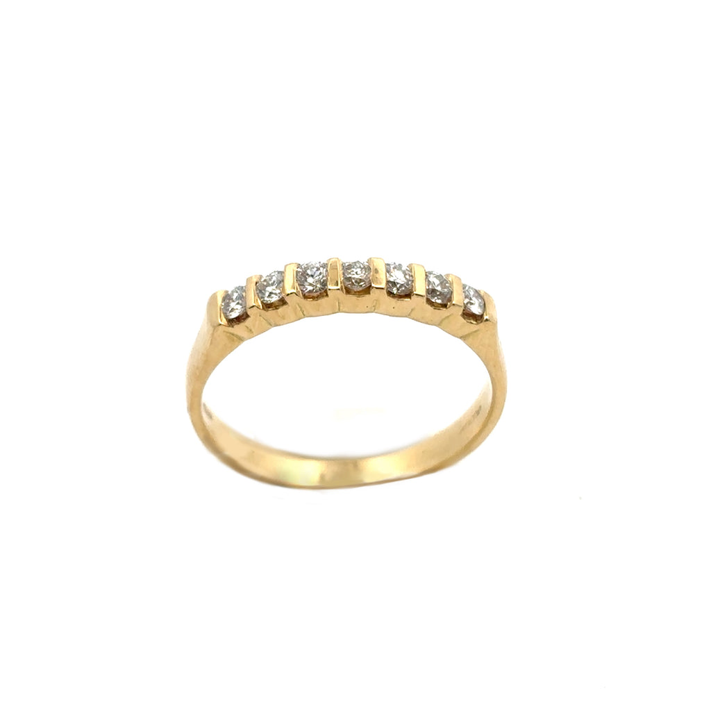 Anello vera in oro giallo diamanti (1454)