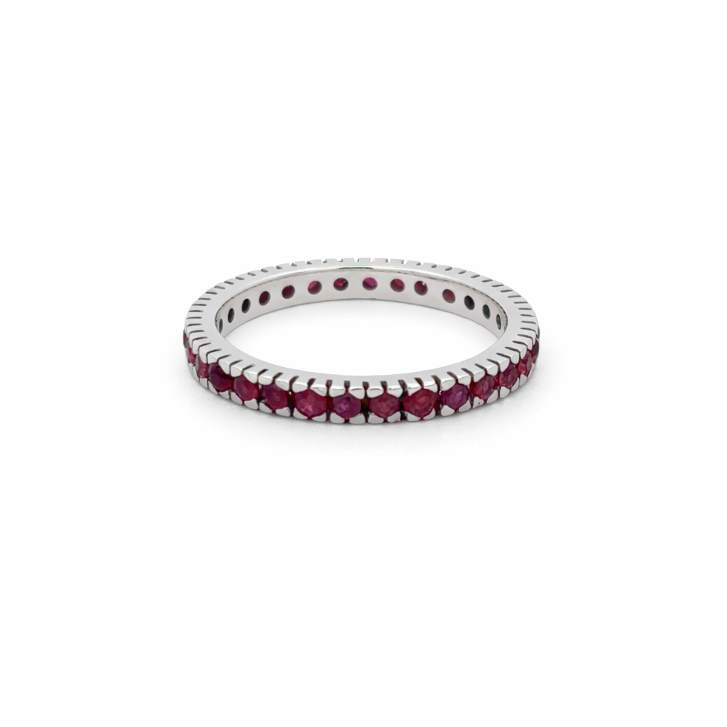 Anello veretta in oro bianco e rubini (1910)