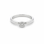 Anello solitario in oro bianco e diamante (M1281)