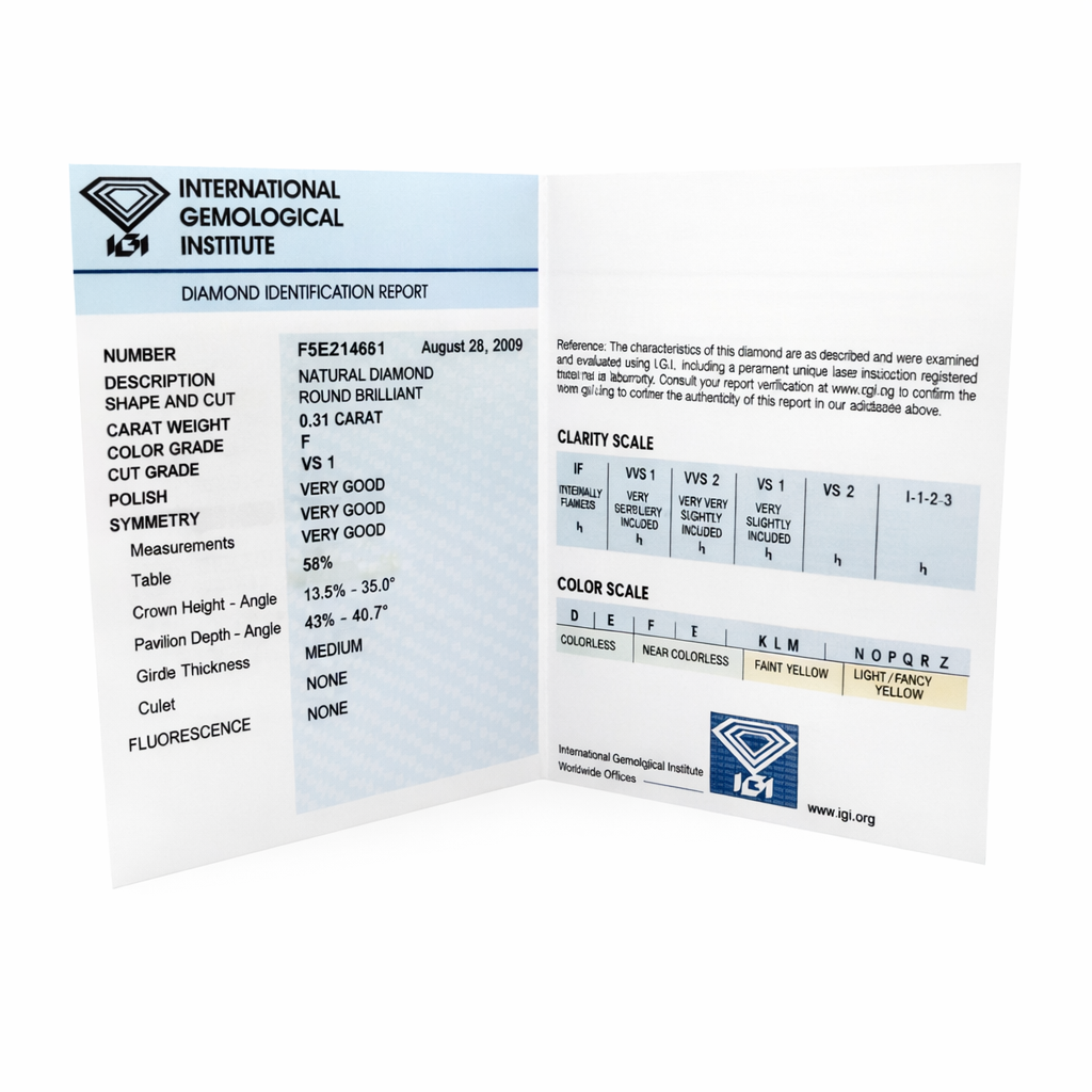 Anello solitario in oro bianco e diamante