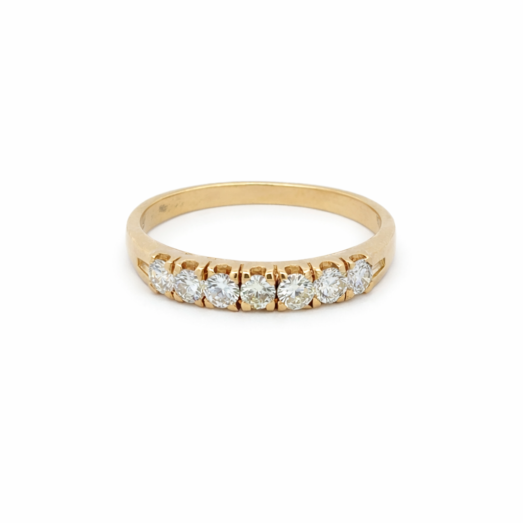 Anello veretta sette diamanti in oro giallo (1907)