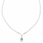 Collana in oro bianco con acquamarina (2155)