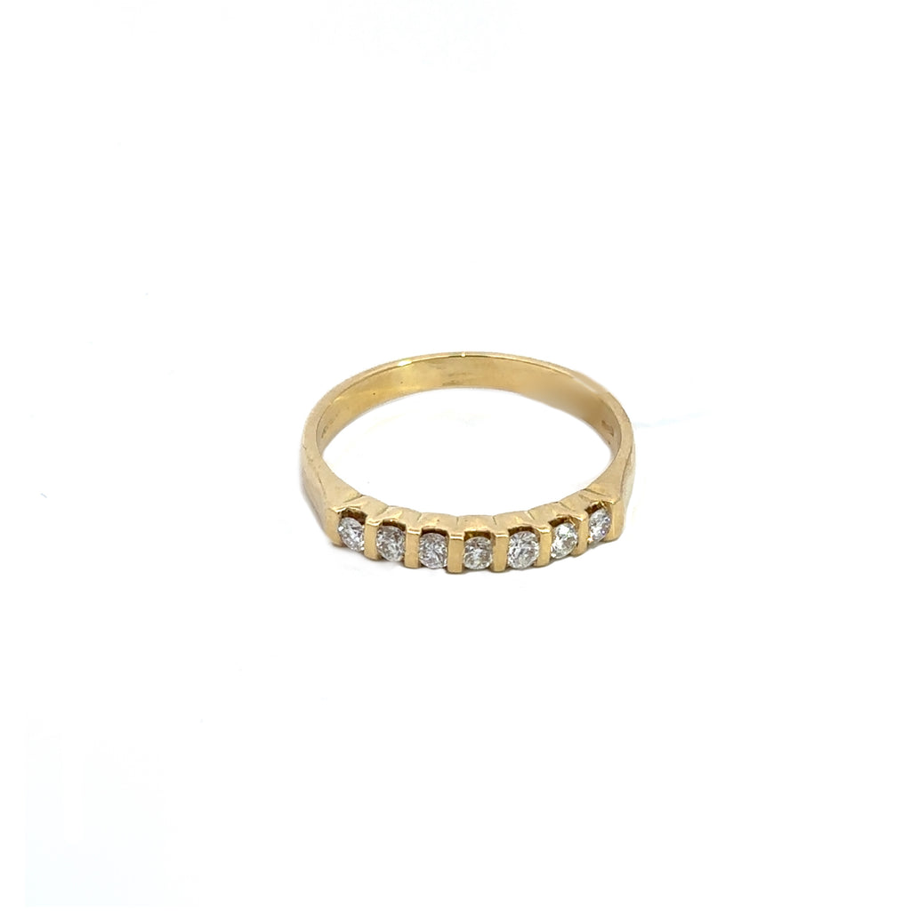 Anello vera in oro giallo diamanti (1454)