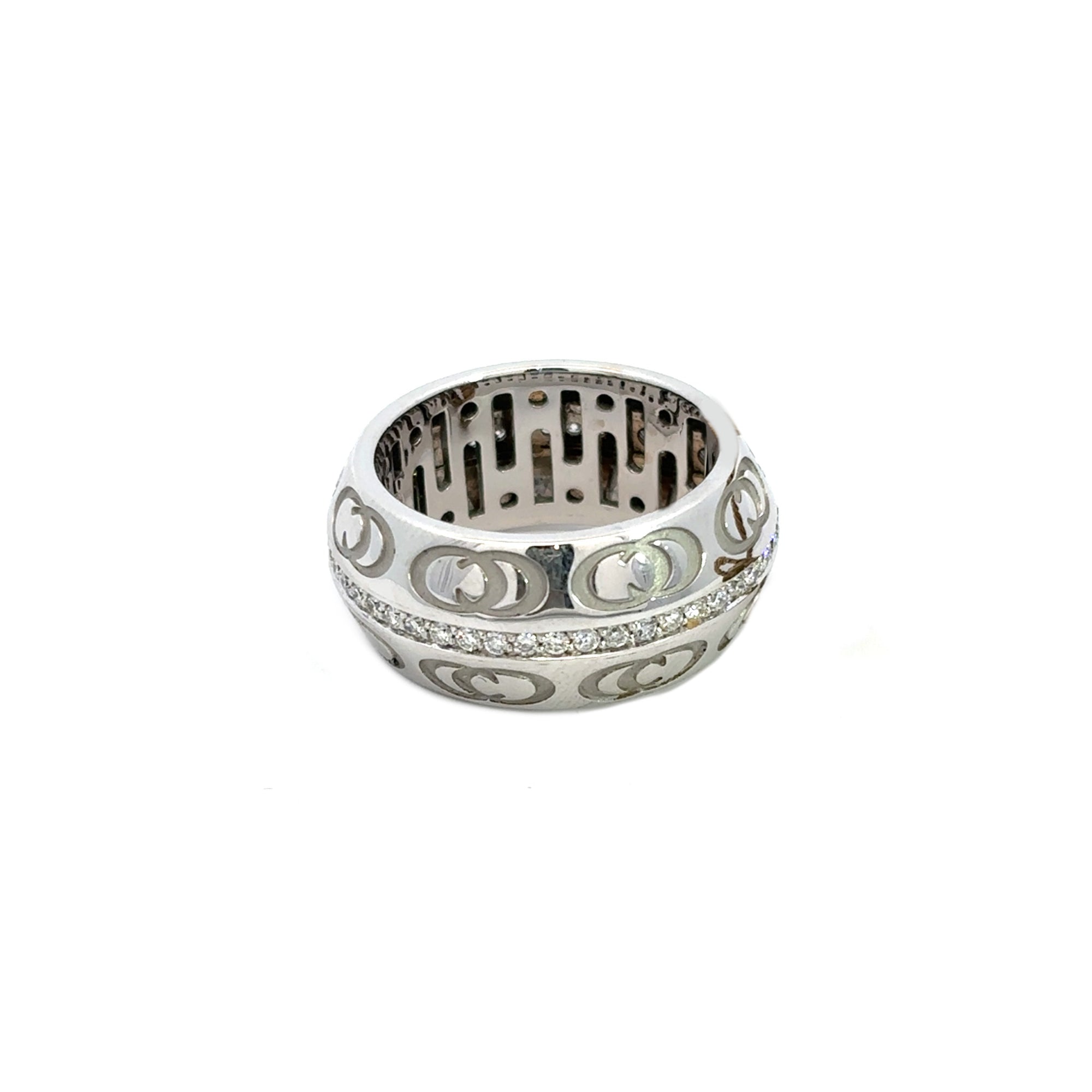 Anello Chimento a fascia in oro bianco e diamanti (1361)