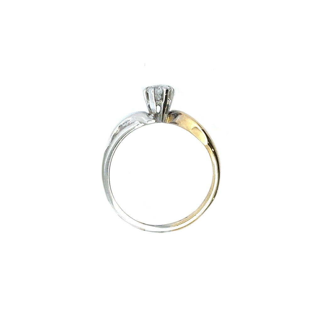 Anello Solitario in oro bianco e giallo (1373)