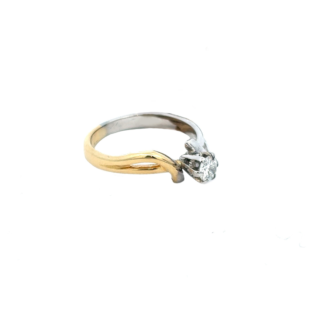 Anello Solitario in oro bianco e giallo (1373)
