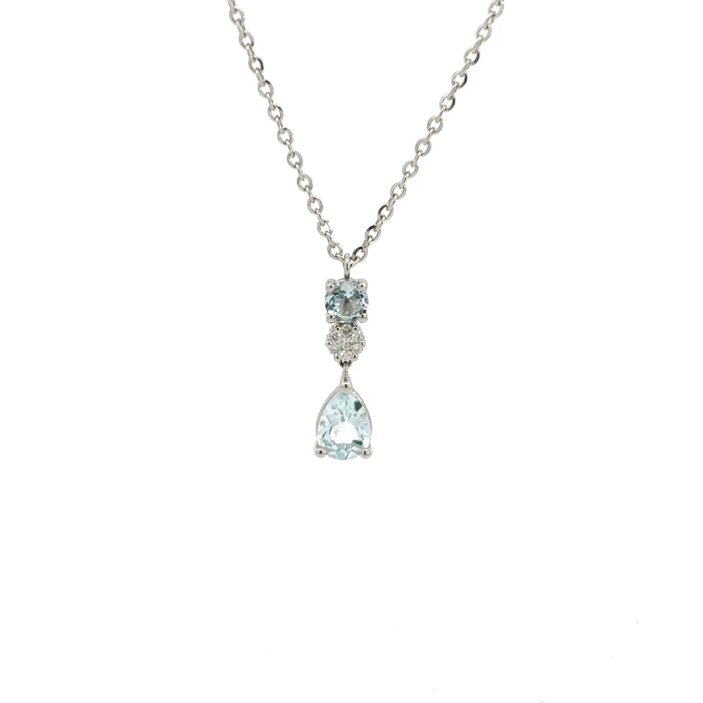 Collana in oro bianco acquamarina e diamanti (1420)