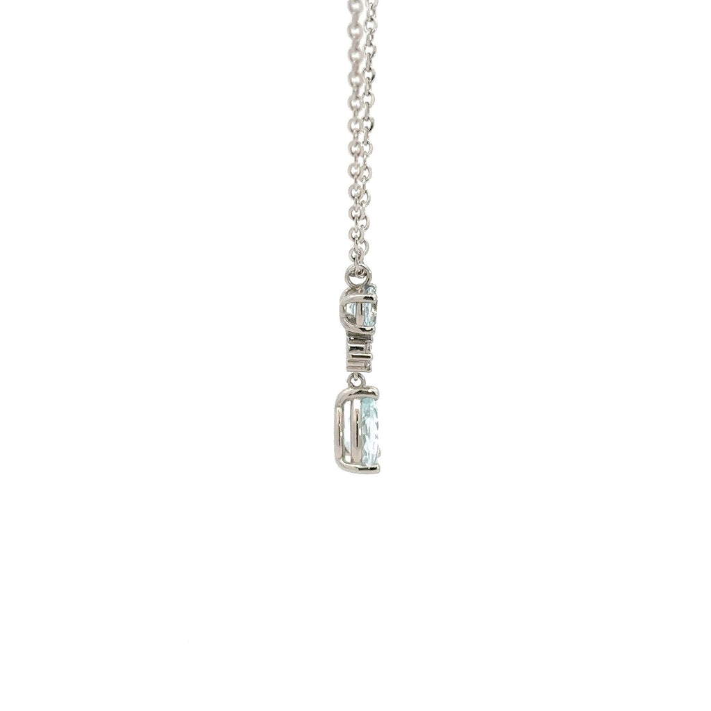 Collana in oro bianco acquamarina e diamanti (1420)