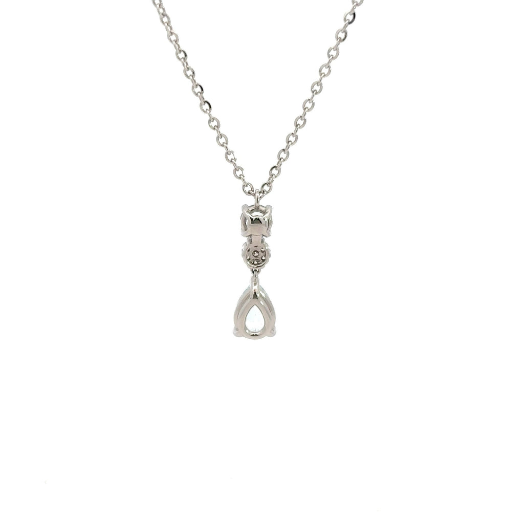 Collana in oro bianco acquamarina e diamanti (1420)