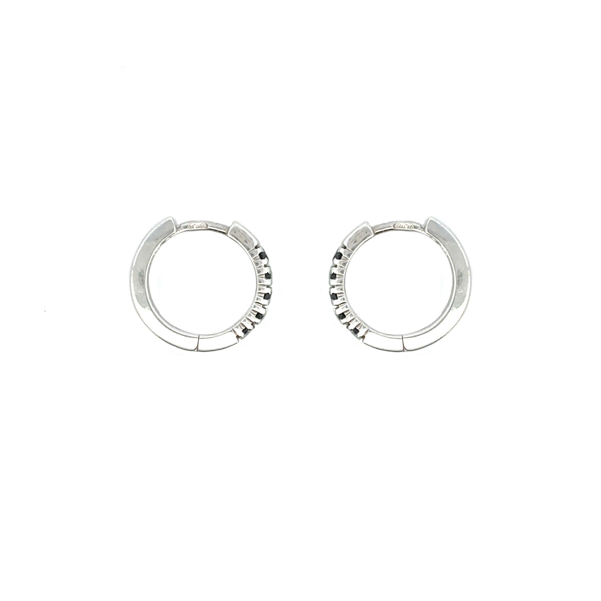 Orecchini cerchietto in oro bianco e diamanti neri