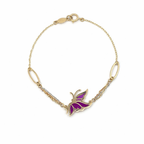 Bracciale in oro giallo con Farfalla smaltata (1869)