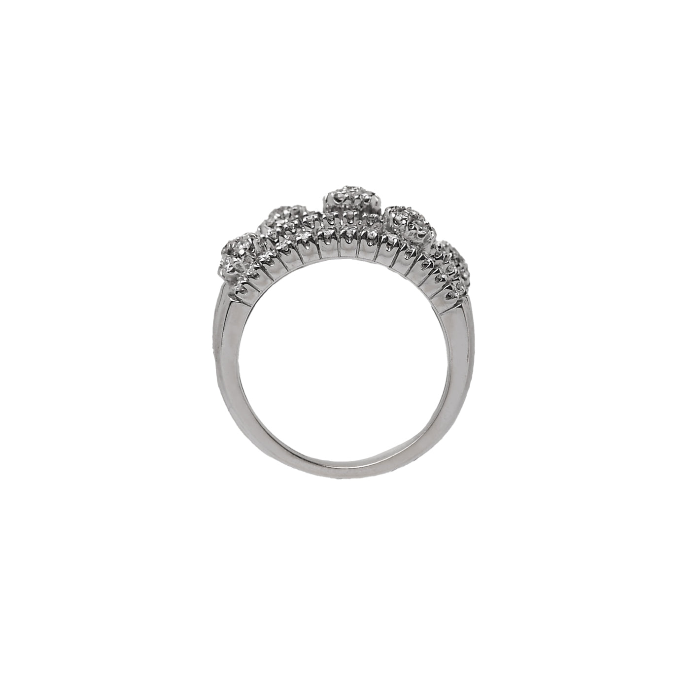 Anello a fascia in oro bianco con diamanti (1749)