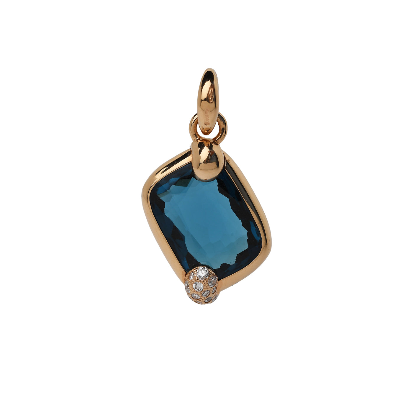 Ciondolo Pomellato Ritratto topazio blu e diamanti