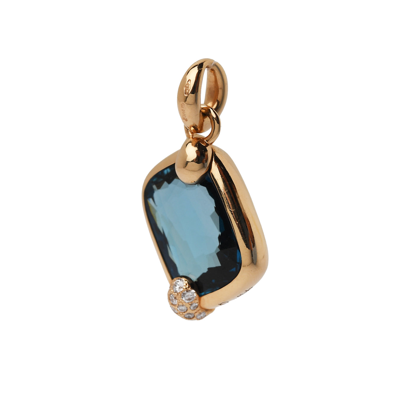 Ciondolo Pomellato Ritratto topazio blu e diamanti