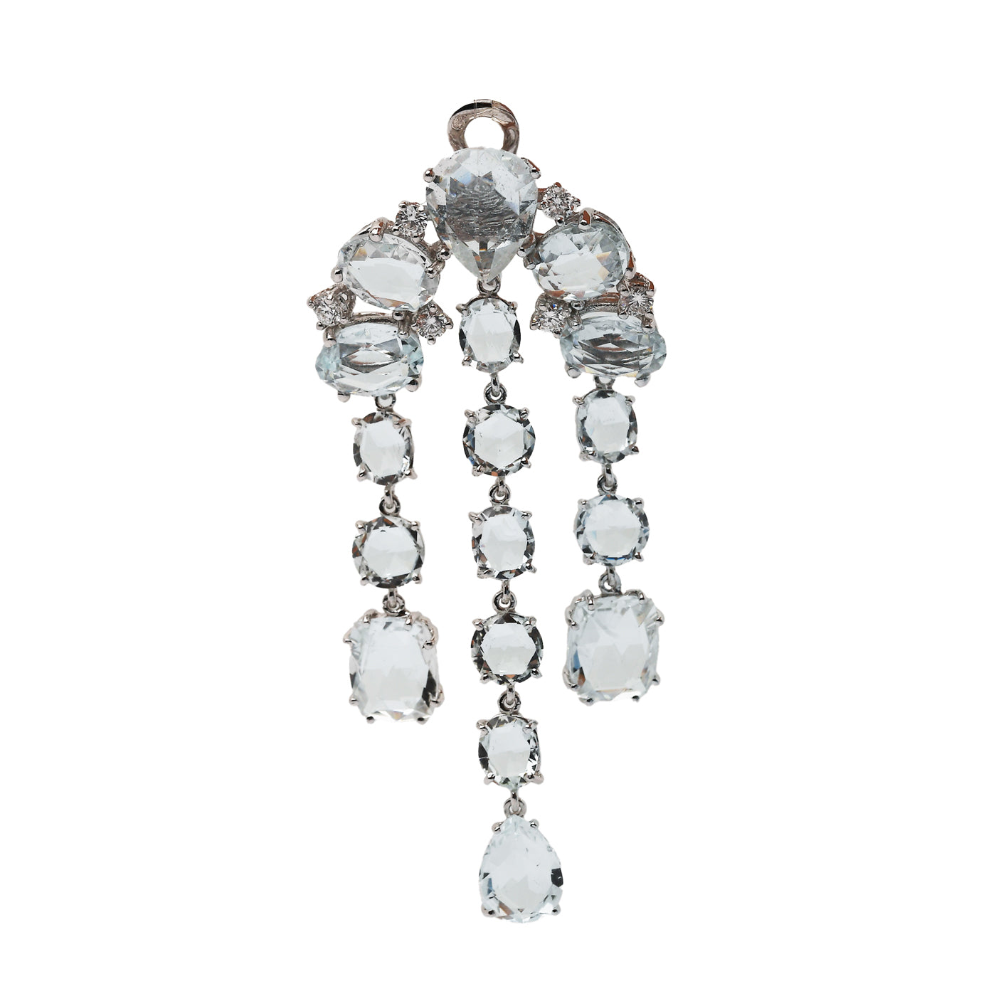 Orecchini in oro bianco acquamarina e diamanti