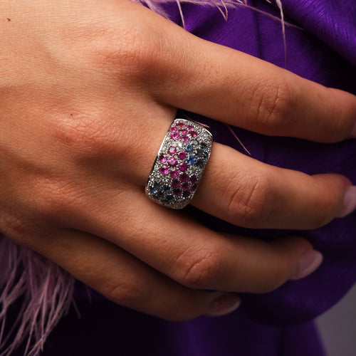 Anello a fascia in oro bianco