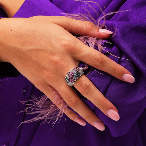 Anello a fascia in oro bianco