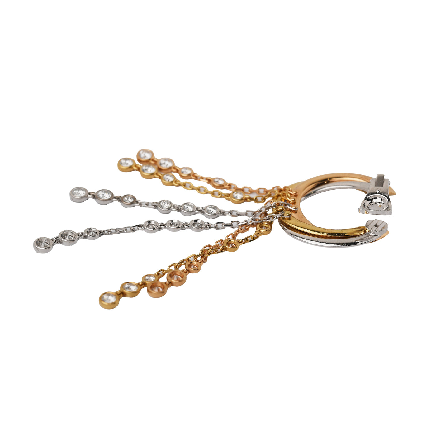 Orecchino pendente in oro giallo, bianco e rosa Trinity Cartier