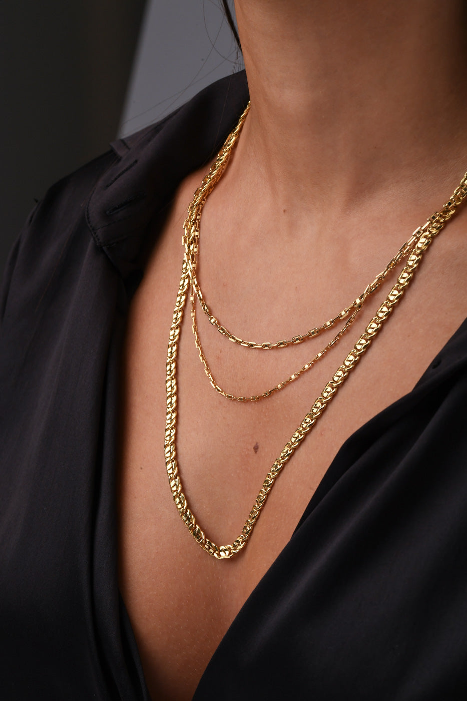 Collana in Oro Giallo Maglia Marina media (1280)