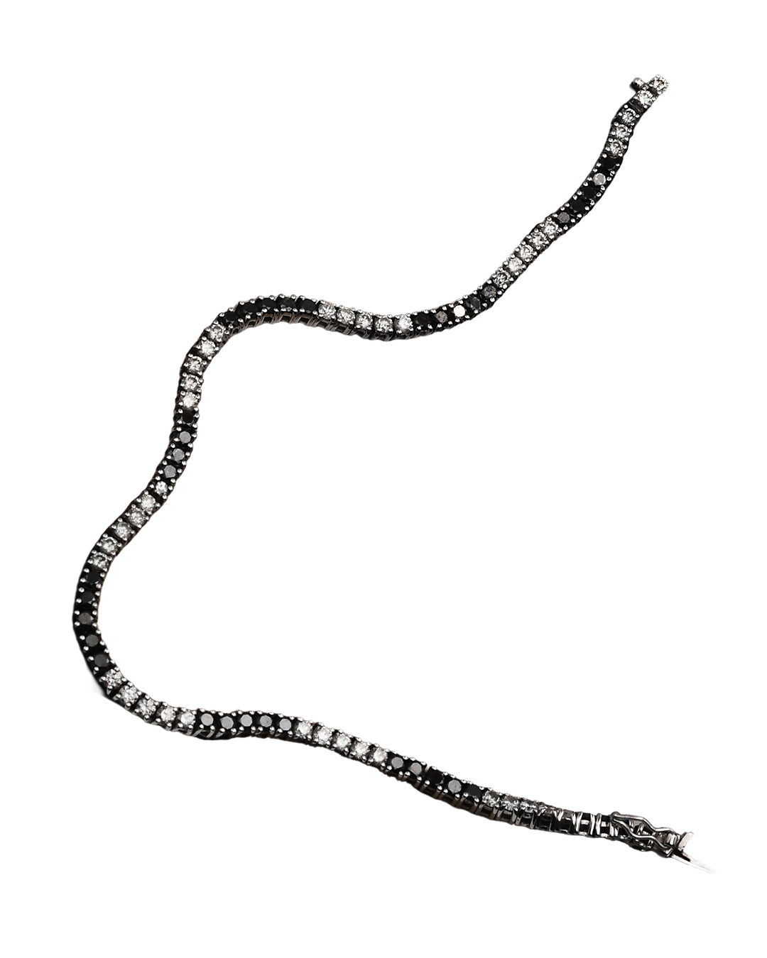 Bracciale tennis diamanti bianchi e neri (1538)