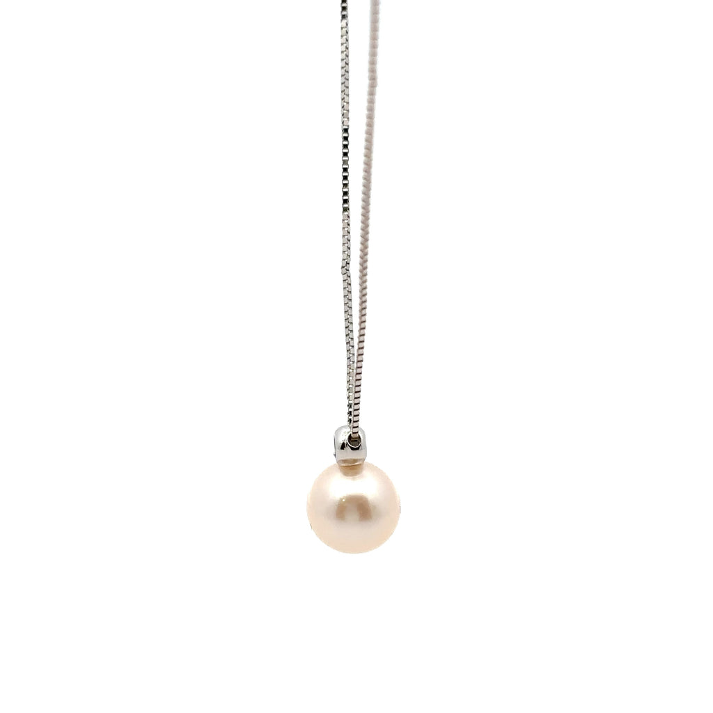 Collana in oro bianco con perla (1421)