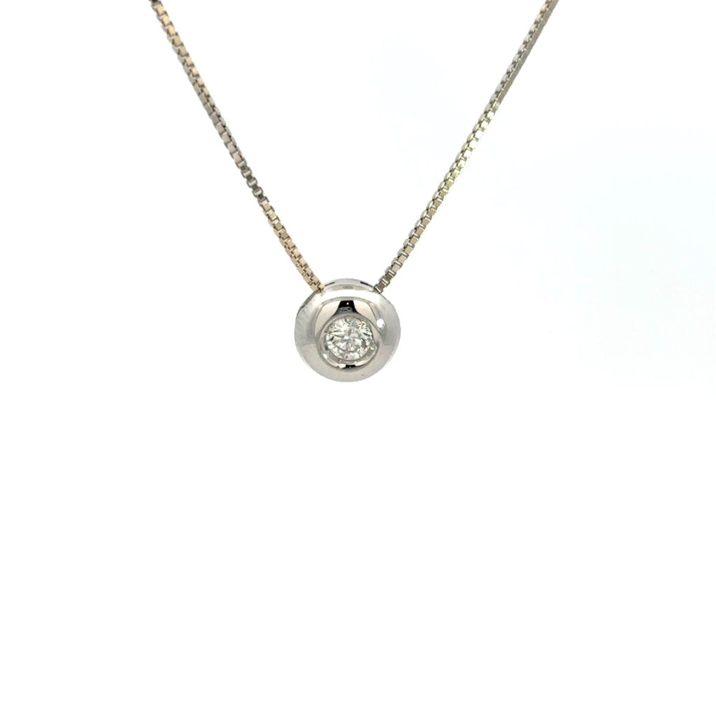Collana in oro bianco punto luce diamante (1475)