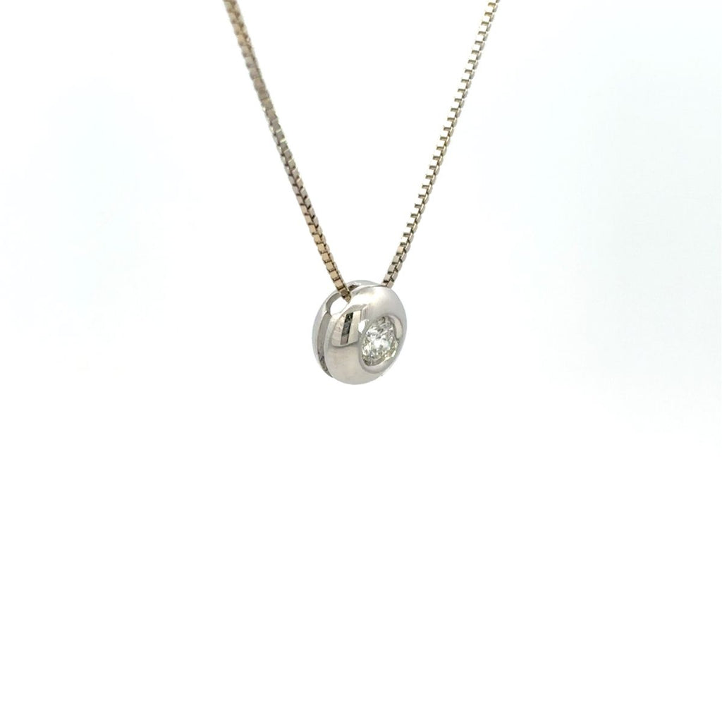 Collana in oro bianco punto luce diamante (1475)