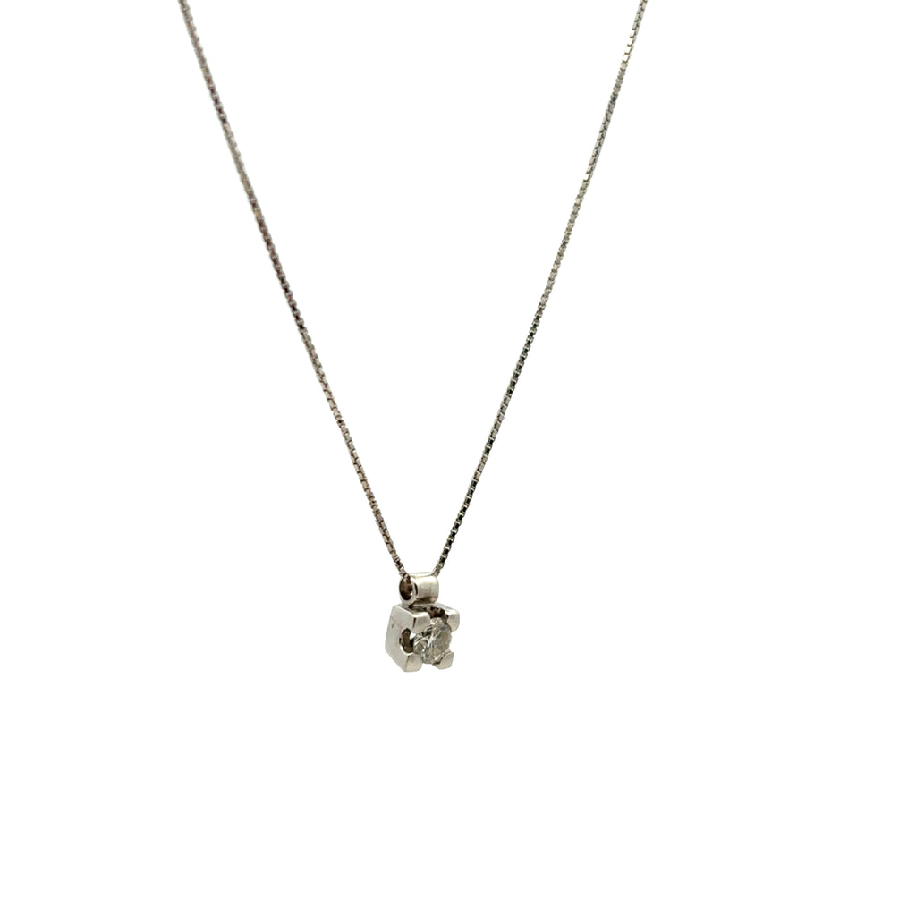 Collana pendente punto luce in oro bianco (1331)