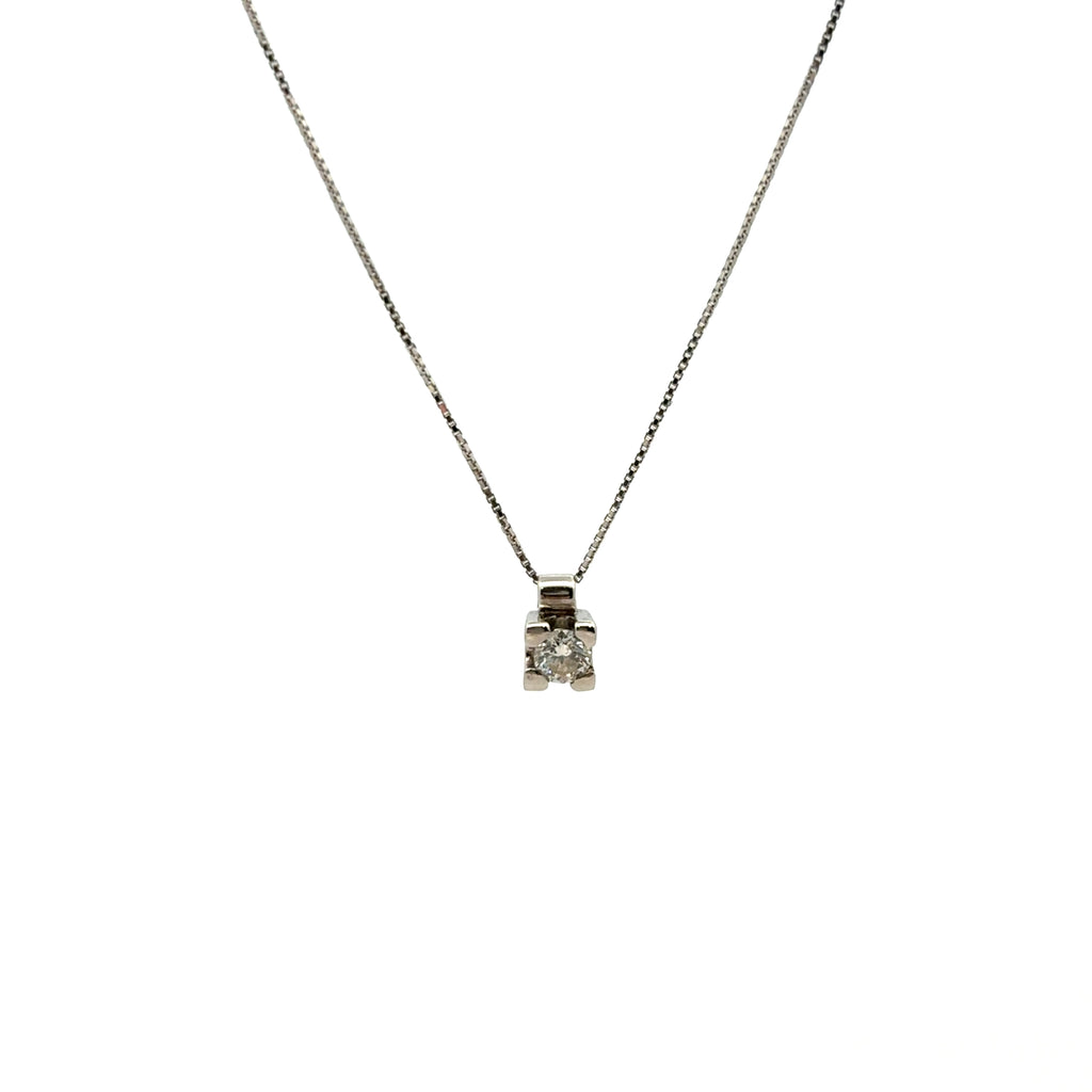 Collana pendente punto luce in oro bianco (1331)