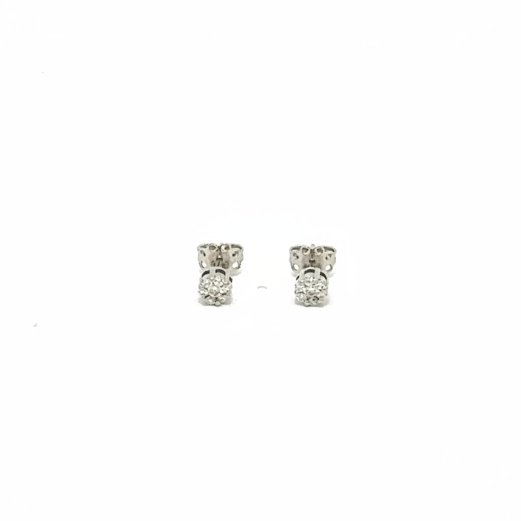 Orecchini punti luce in oro bianco e diamanti (M005)