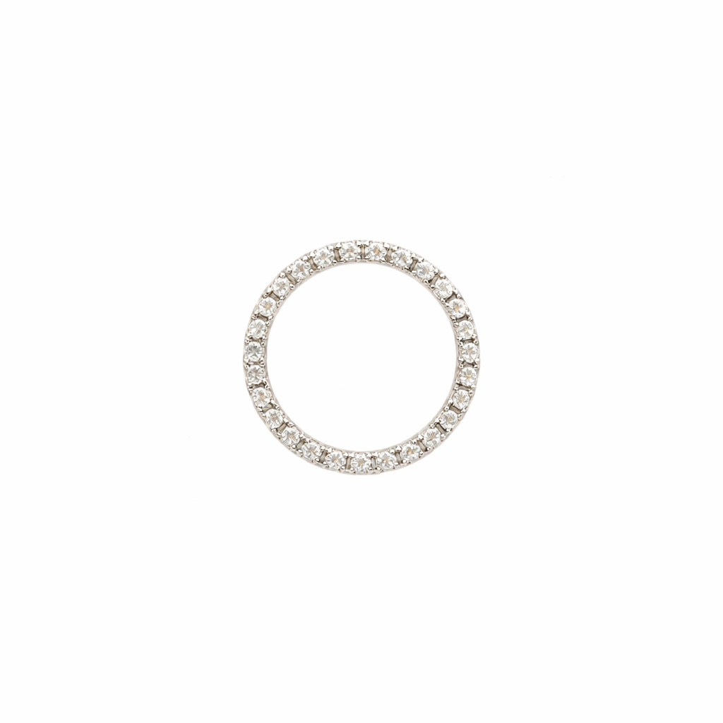 Anello vera  in oro bianco 18 Kt e diamanti (2052)