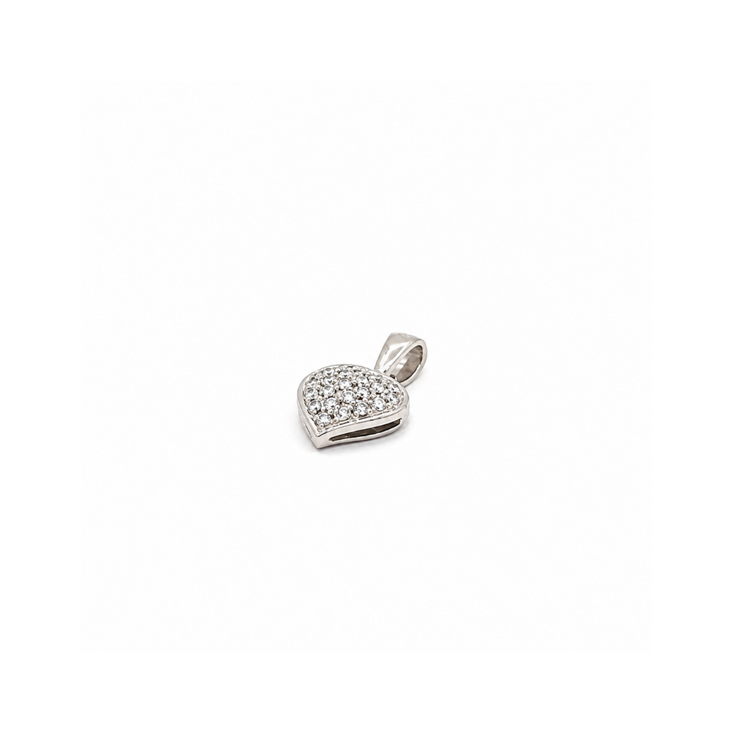 Ciondolo cuore in oro bianco e diamanti (2073)