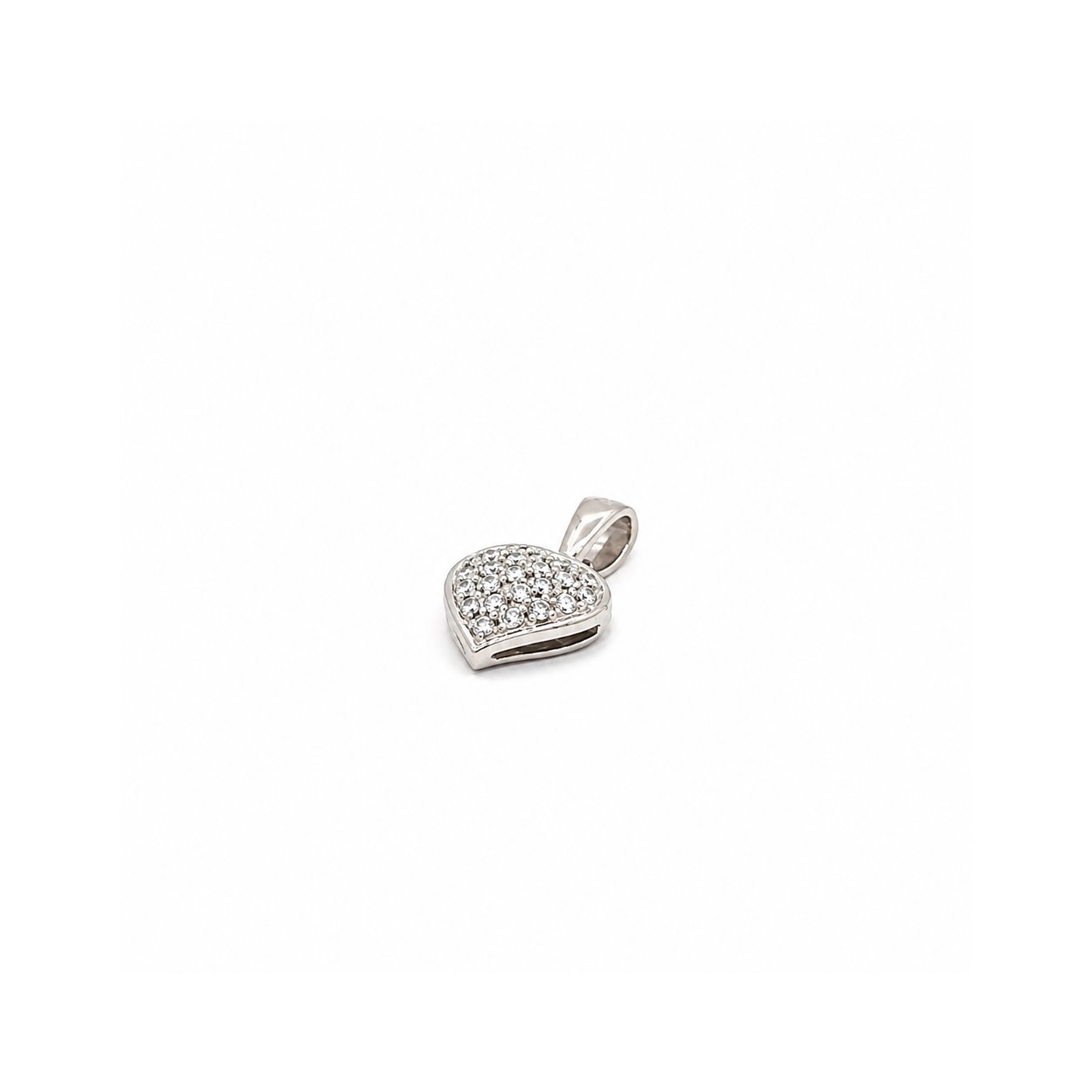 Ciondolo cuore in oro bianco e diamanti (2073)