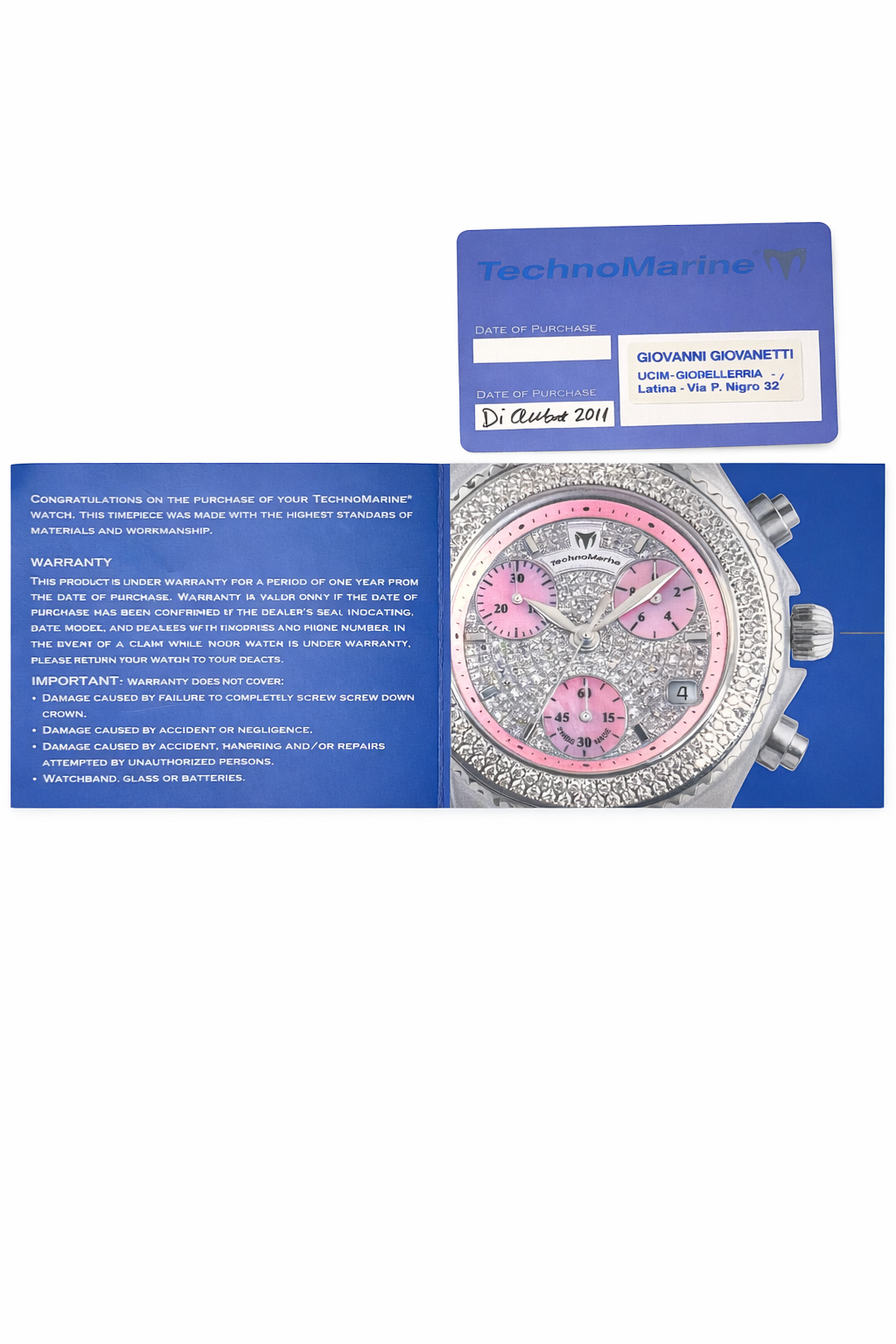 Orologio Techno Marine in acciaio e pavè