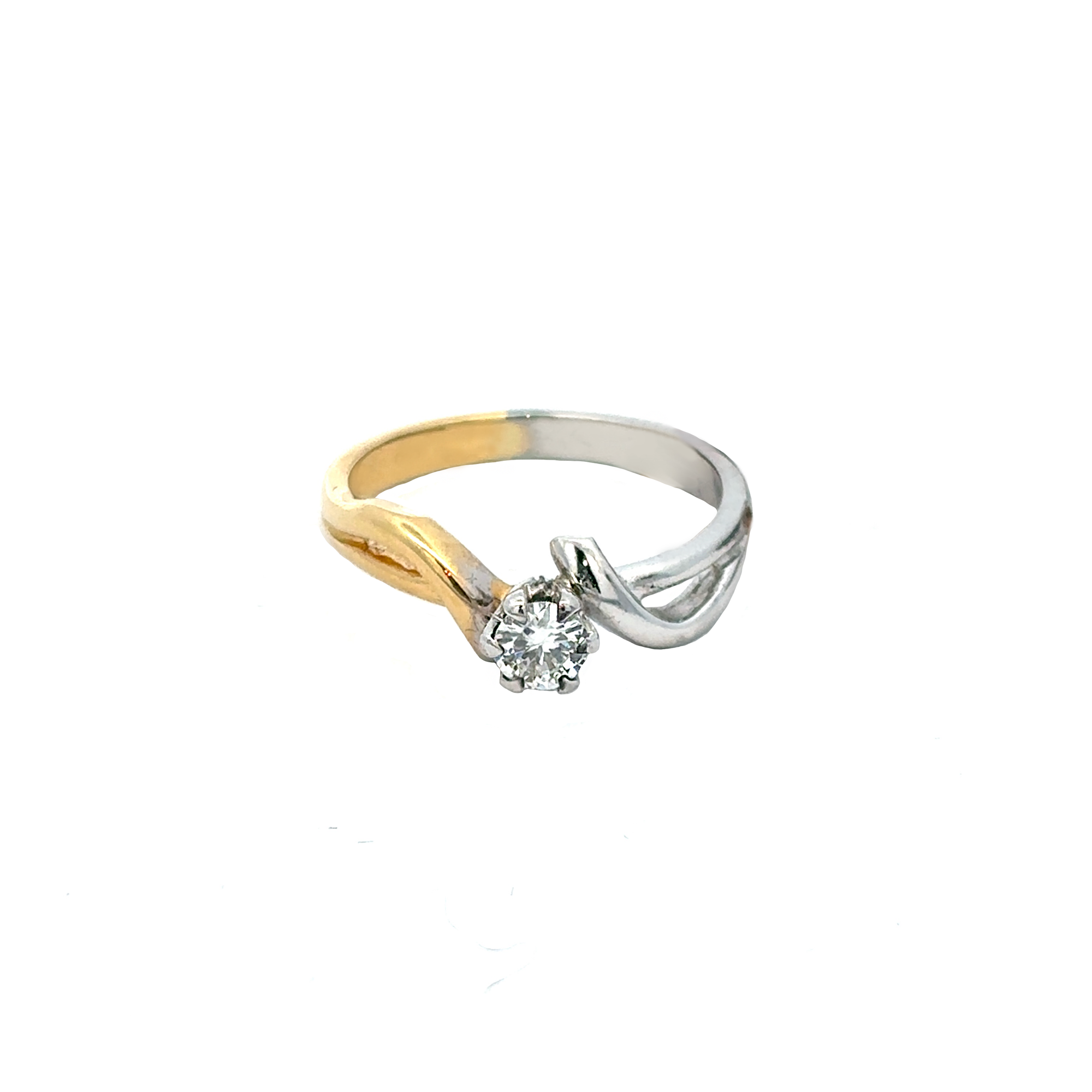 Anello Solitario in oro bianco e giallo (1373)