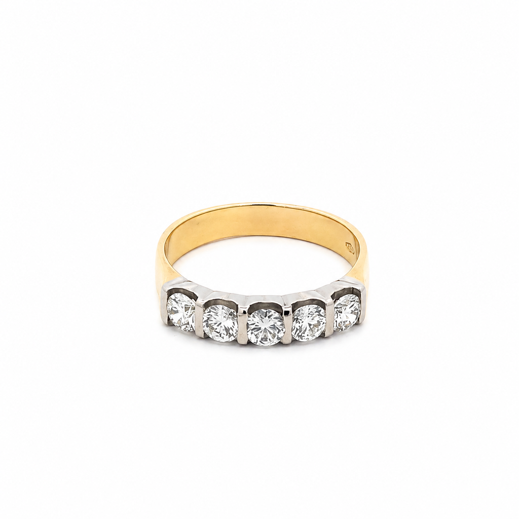 Anello vera in oro giallo e diamanti (M1283)