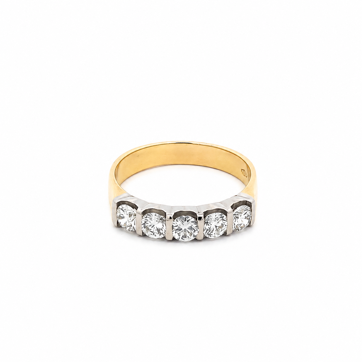 Anello vera in oro giallo e diamanti (M1283)