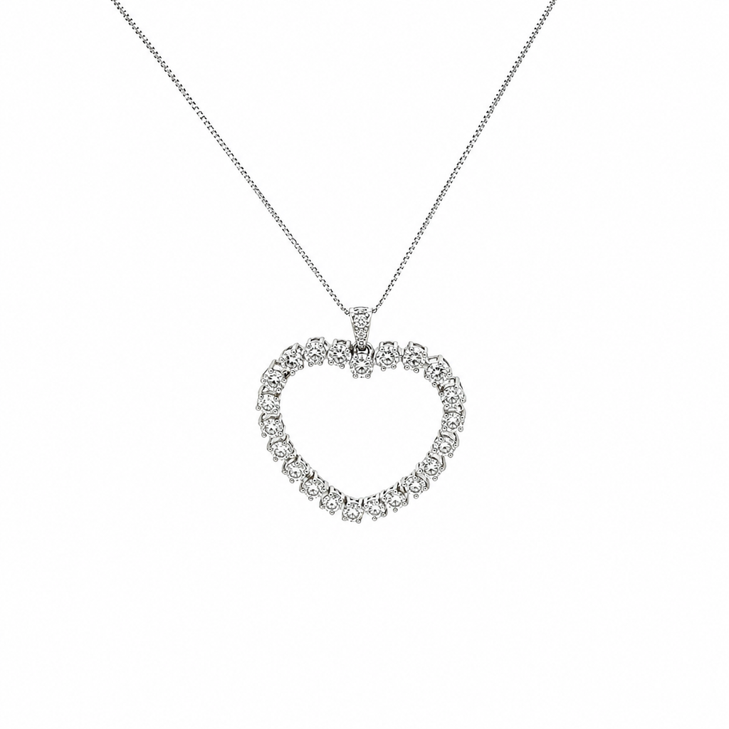 Collana cuore in oro bianco e diamanti (2239)