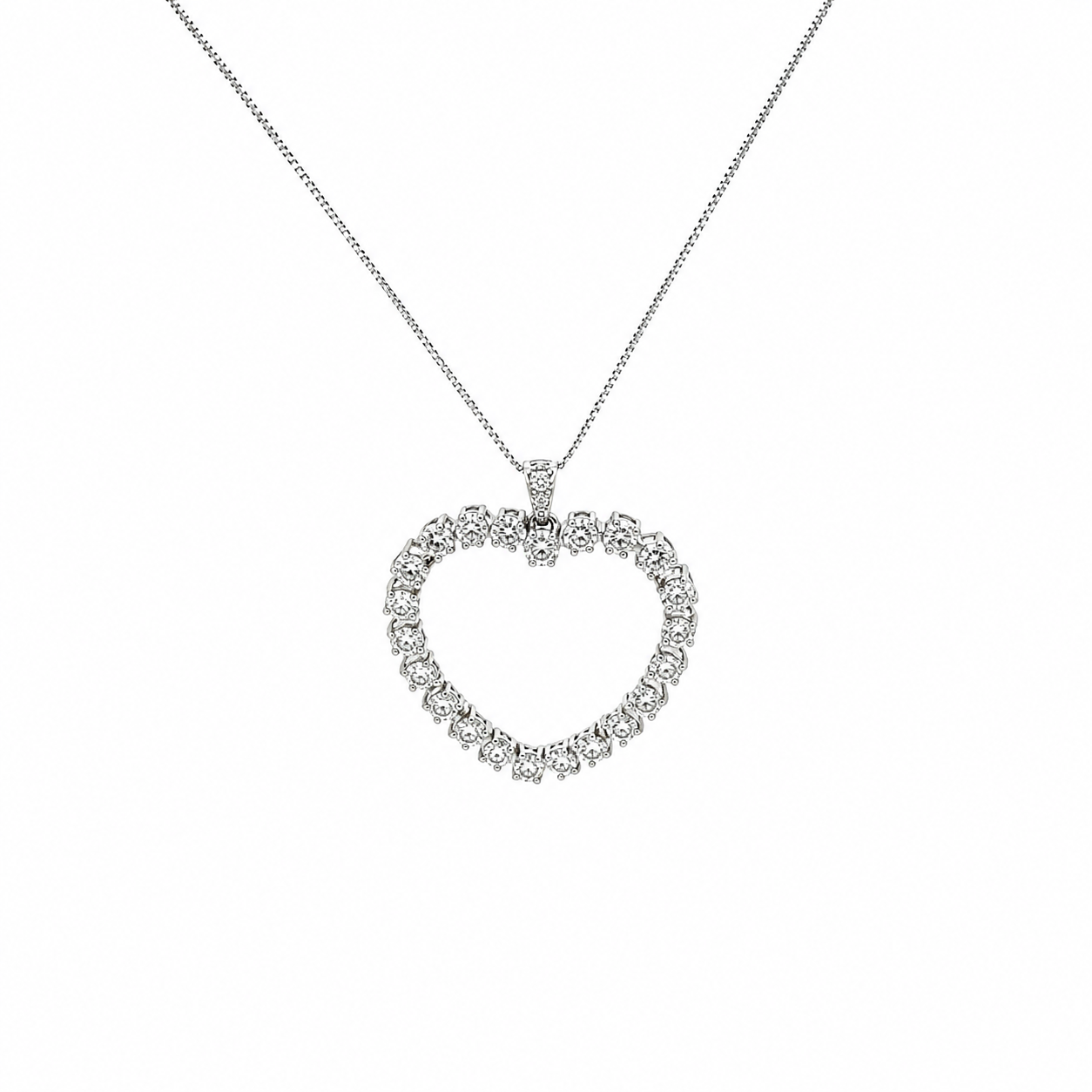 Collana ciondolo cuore in oro bianco e diamanti (2239)