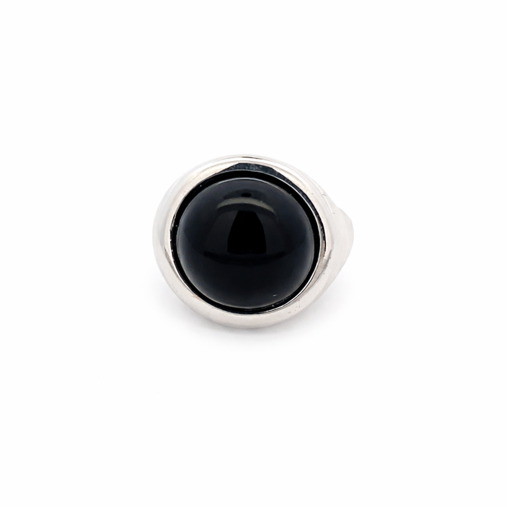 Anello Labriola in oro bianco e onice